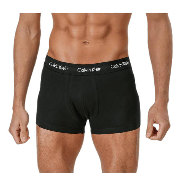 Calvin Klein Low Rise Cotton Stretch 3 Pack Trunks - Black/Blue Shadow/Cobalt Water