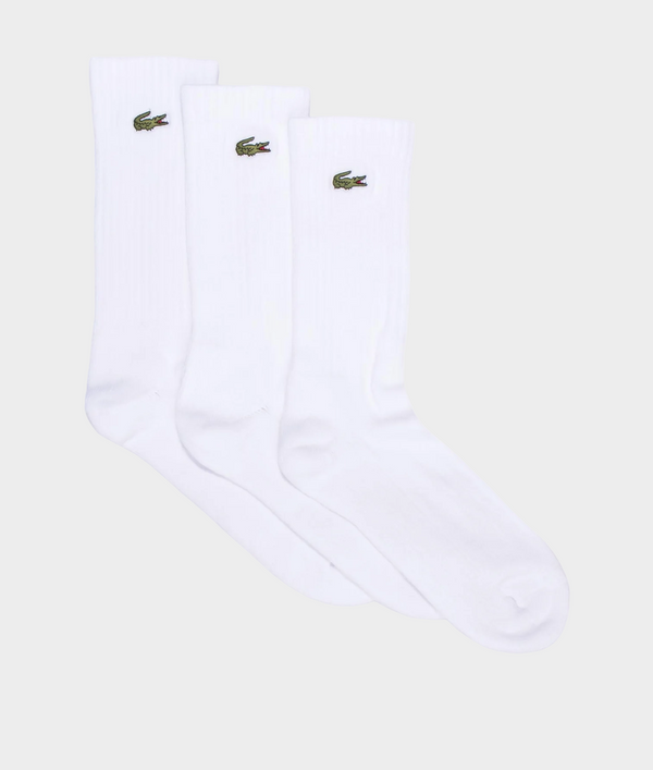 Lacoste Sport High Cut Socks (3 Pack) - White