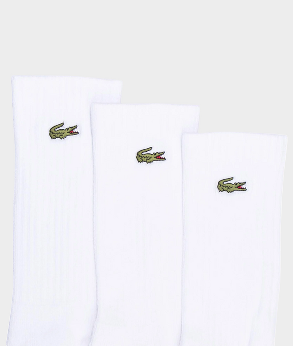 Lacoste Sport High Cut Socks (3 Pack) - White