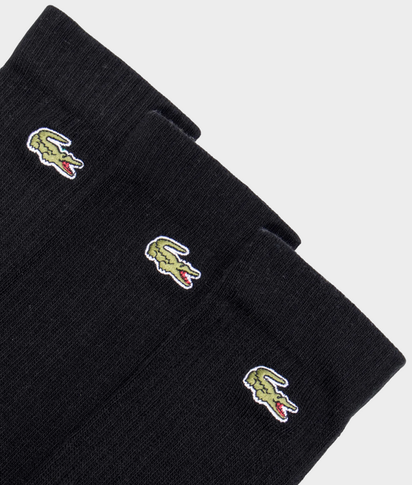 Lacoste High Cut Pique Three-Pack Sport Socks - Black