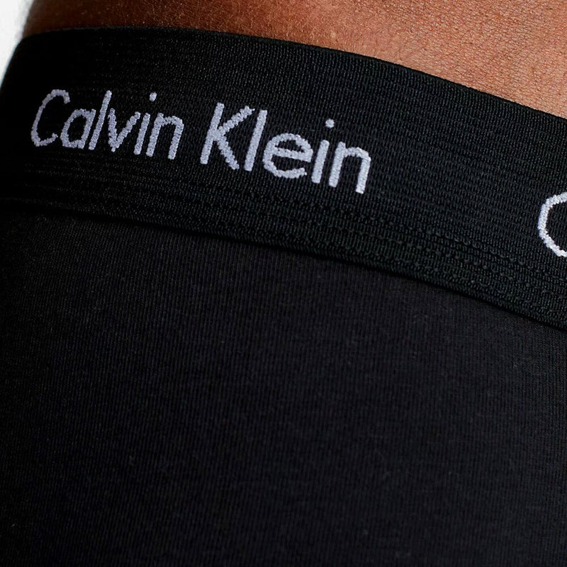 Calvin Klein Mens Cotton Stretch 3-Pack Low Rise Trunks - Black