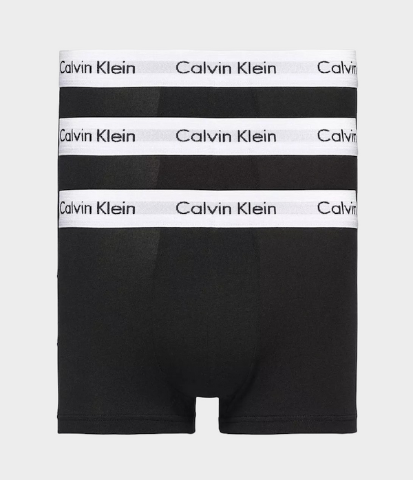 Calvin Klein Cotton Stretch 3-Pack Low Rise Trunks - Black