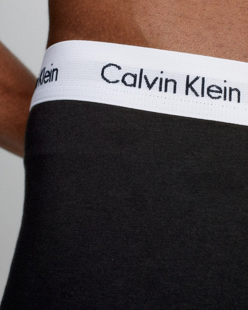 Calvin Klein Cotton Stretch 3-Pack Low Rise Trunks - Black