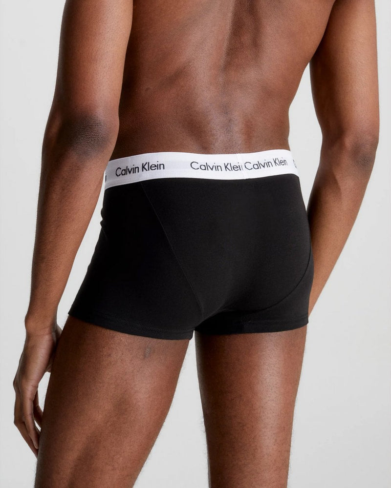 Calvin Klein Cotton Stretch 3-Pack Low Rise Trunks - Black