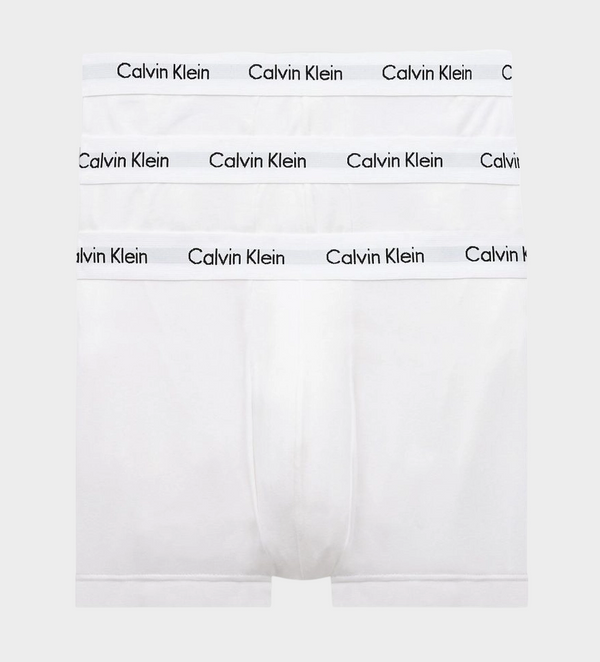 Calvin Klein Cotton Stretch 3 Pack Low Rise Trunks - White