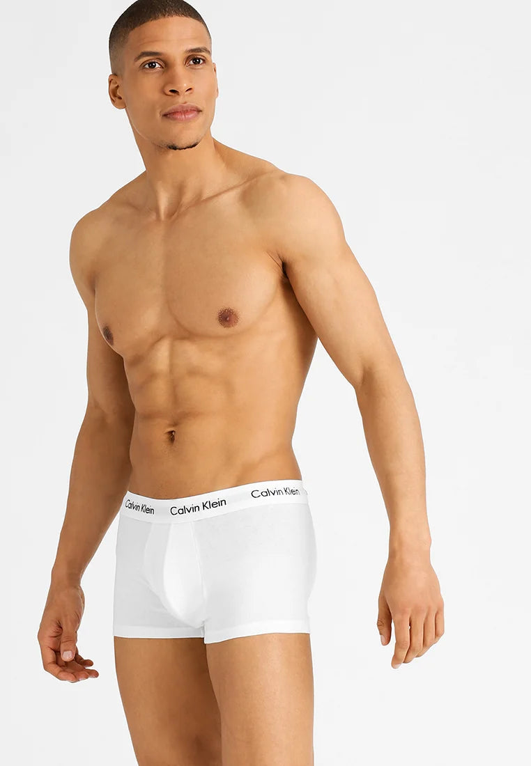 Calvin Klein Cotton Stretch 3 Pack Low Rise Trunks - White