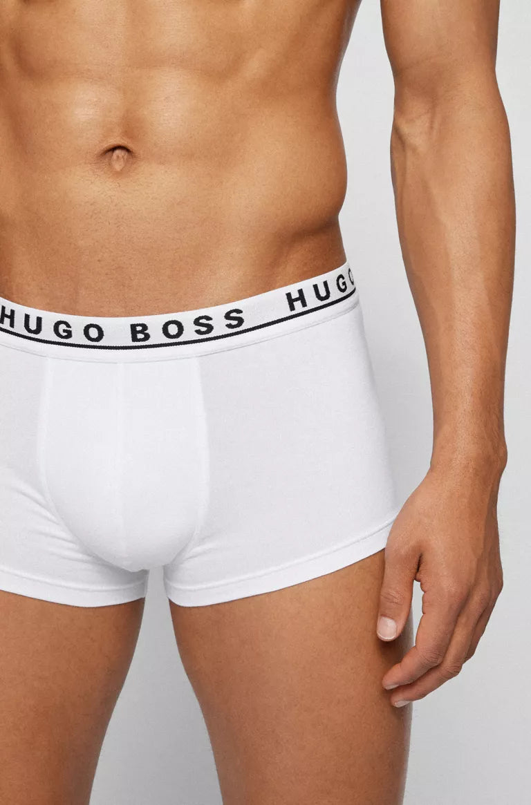 HUGO BOSS Stretch Cotton Boxer Trunks Pack of 3 - Black / White / Grey