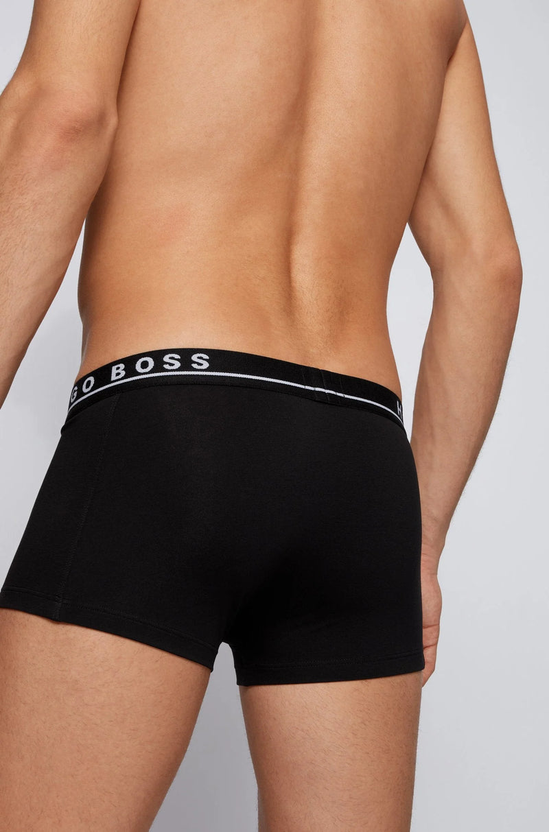 HUGO BOSS Stretch Cotton Boxer Trunks Pack of 3 - Black / White / Grey