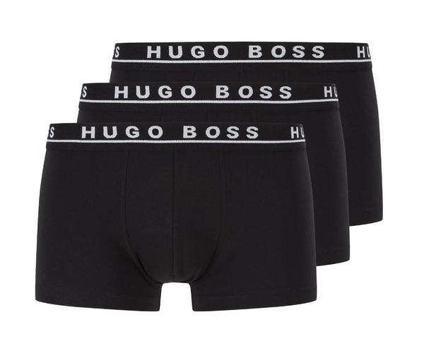 HUGO BOSS Stretch Cotton Boxer Trunks Pack of 3 - Black