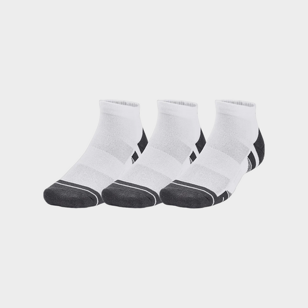 Under Armour Men's Performance Tech Low Cut Golf Socks (3 Pairs) - White / Jet Grey