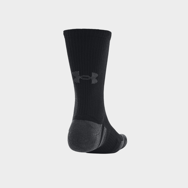 Under Armour Mens Performance Golf Crew Tech Crew Socks 3P - (Black / Jet Grey)