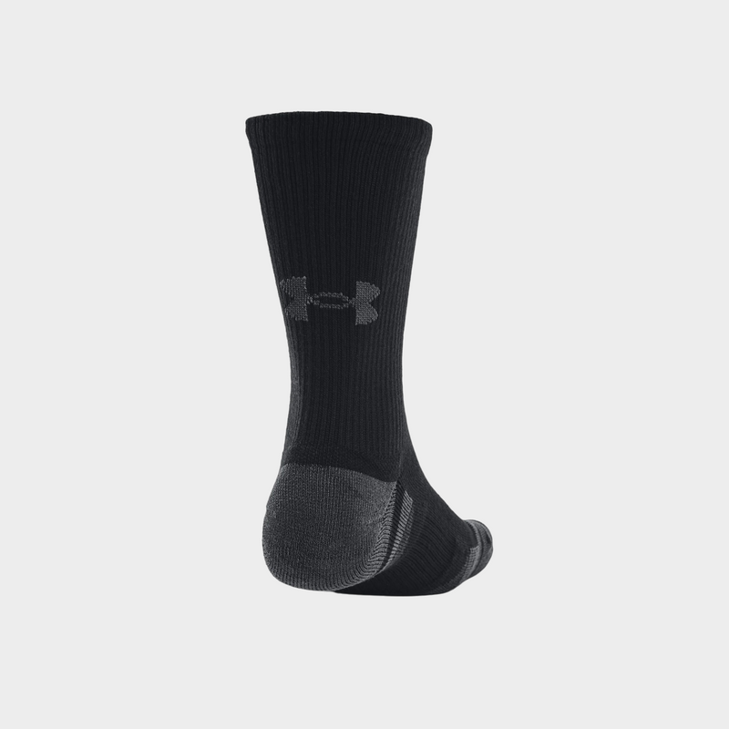 Under Armour Mens Performance Golf Crew Tech Crew Socks 3P - (Black / Jet Grey)