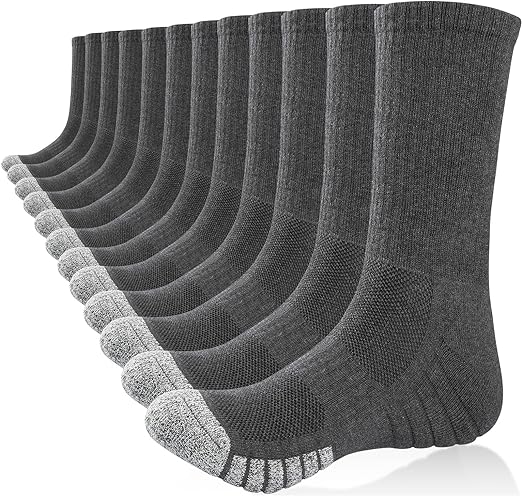 Breathable Performance Crew Socks - 6 Pack